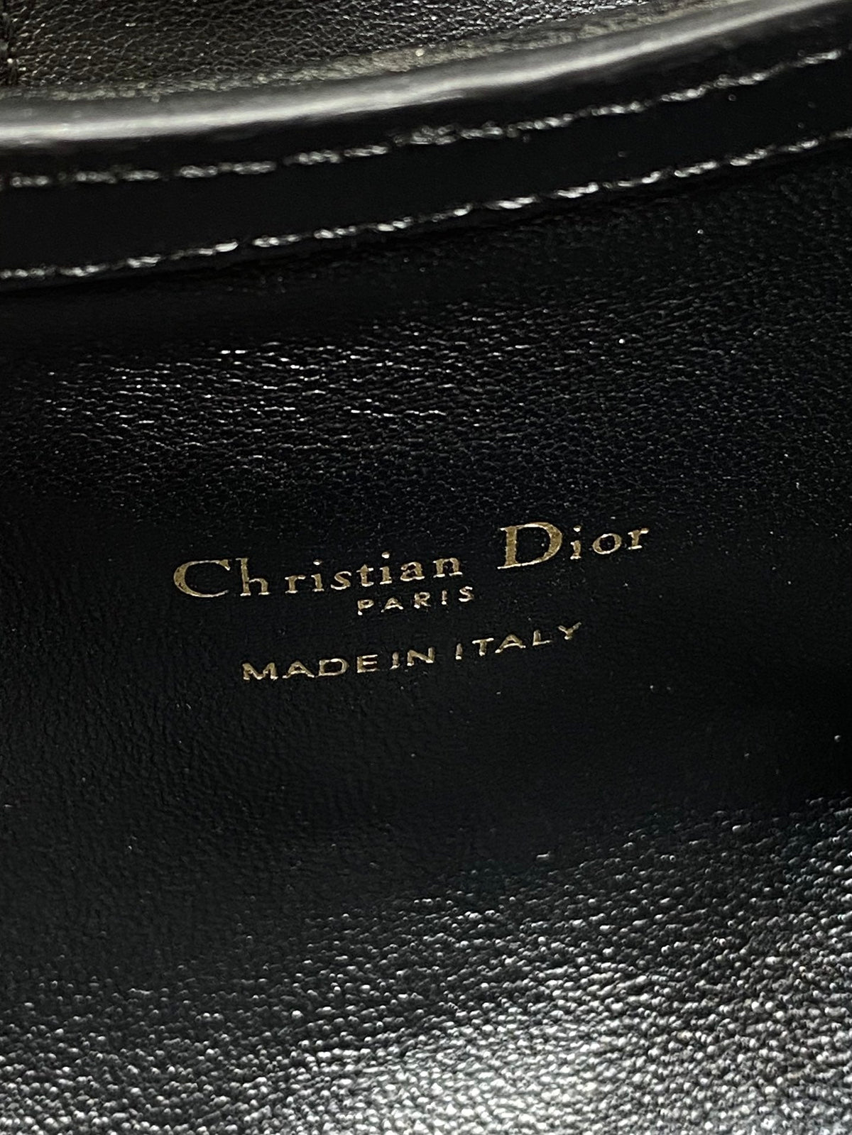 DIOR 25S JOLIE TOP HANDLE MINI BAG 18 IN BLACK CALFSKIN GOLD HARDWARE